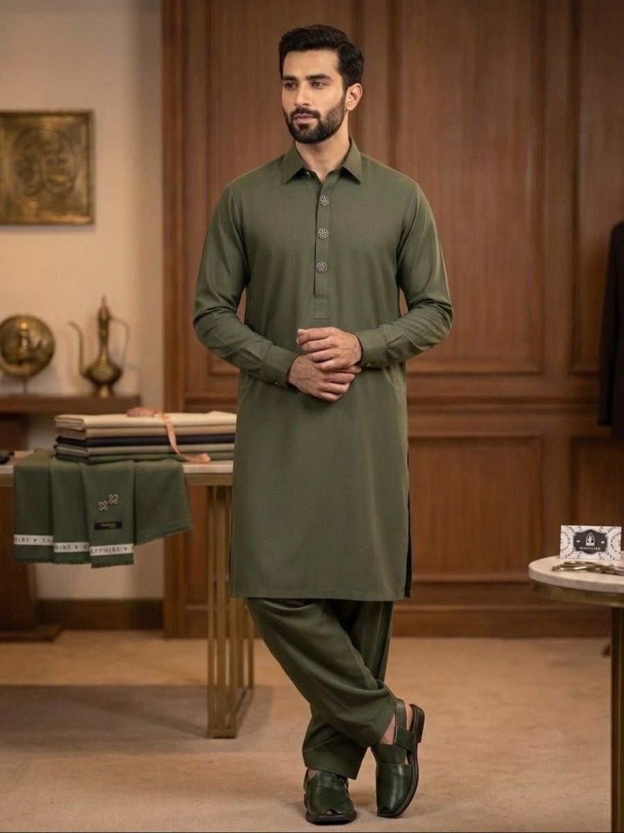 SAPPHIRE Premium Men's Tropical Wash & Wear Unstitched Shalwar Kameez Fabric (4-Season)